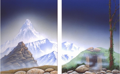 Ancient Landscape.  Diptych.  Peter Buddle